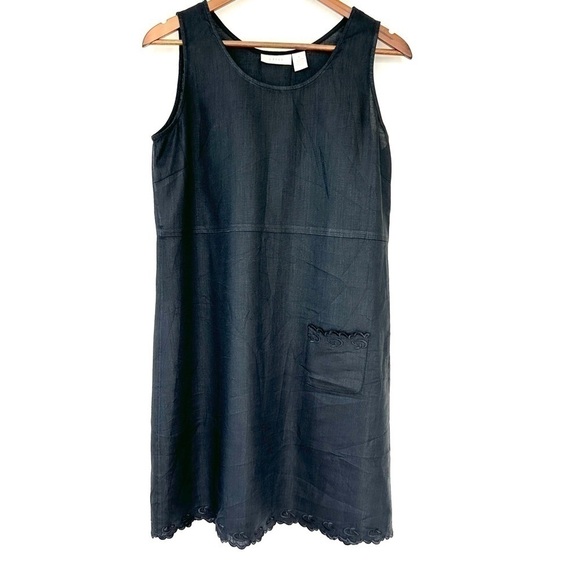 J. Jill shift dress, popover, sleeveless, crew neck, midi length, in ๐ฏ linen - Picture 3 of 10